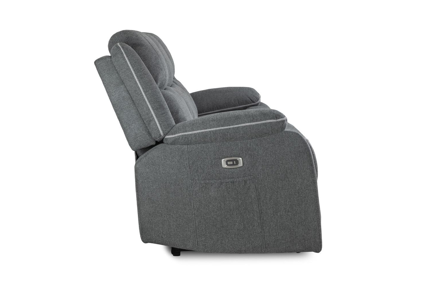 Harald Electric Recliner Sofa Grey Fabric 2 Seater