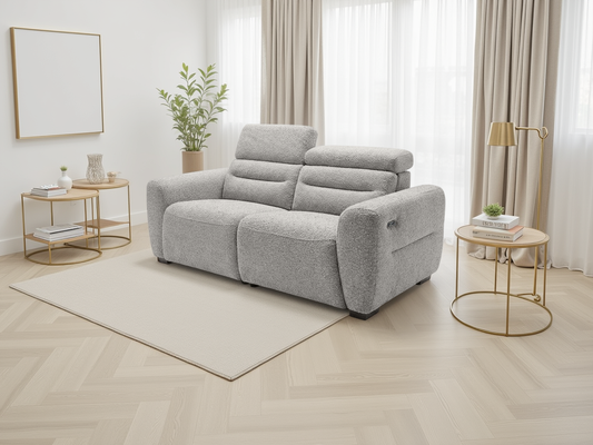 Tokyo Electric Recliner Grey 3 Seater